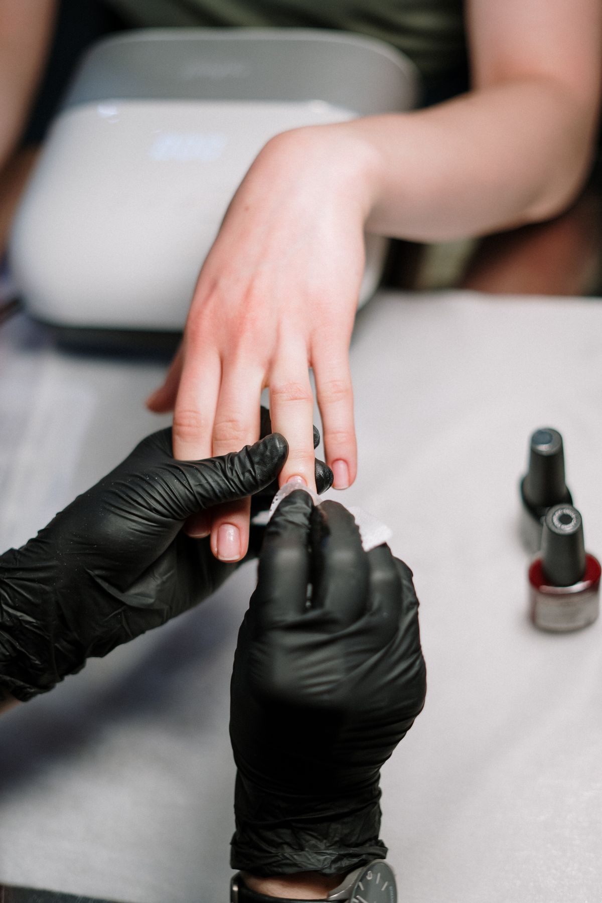 Manicure application at Swan Nails